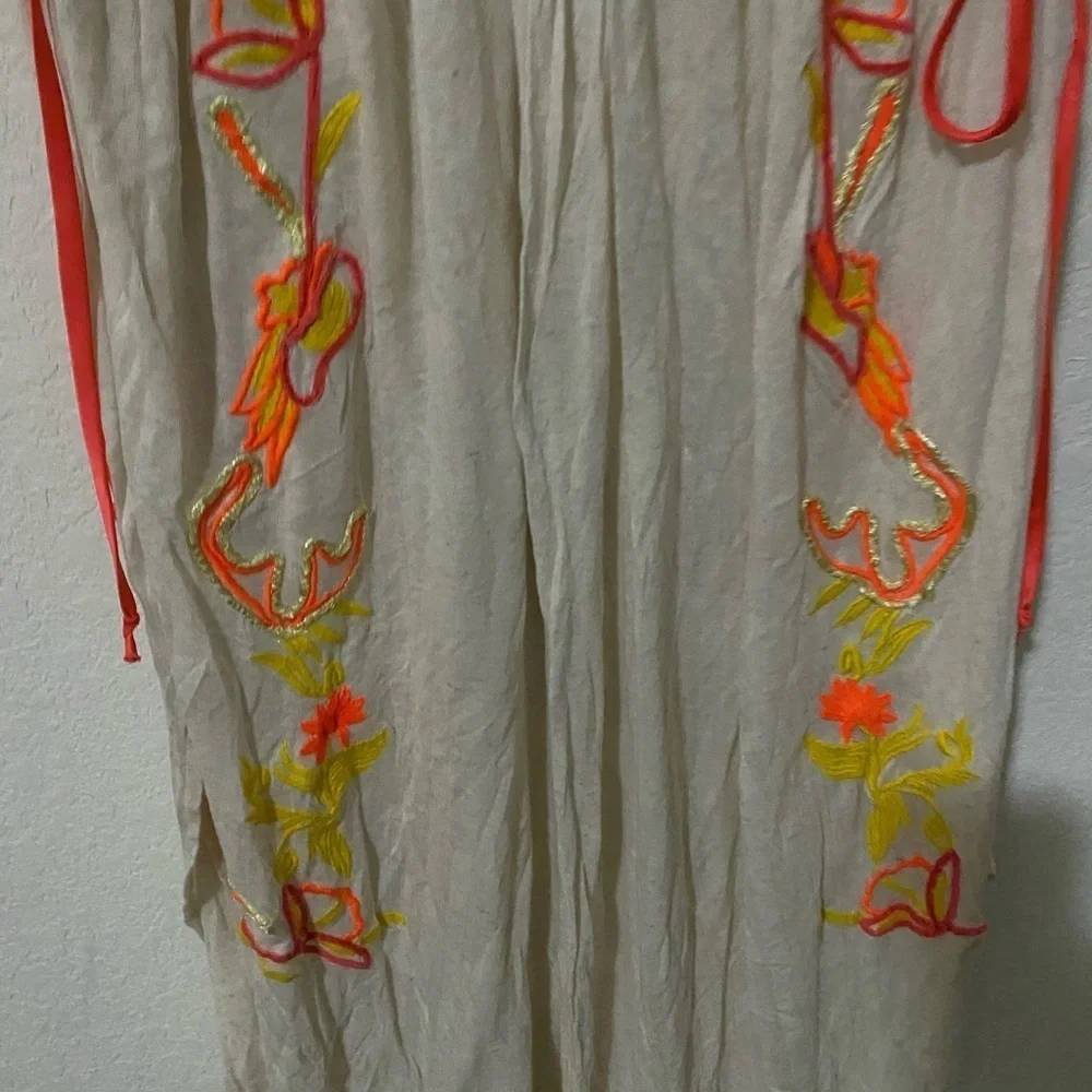 Free People Summer Lovin Embroidered Asymmetrical Boho Tunic Top Dress Size XS